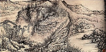 Shitao, recorrí todas las montañas fabulosas y arreglé el boceto en tinta china antigua de 1691. Pinturas al óleo